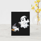 Geist geht den Hund Halloween Karte (Gelbe Blume)