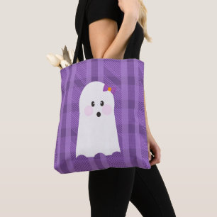 Geist Ghoul Lila Karo Halloween Tasche