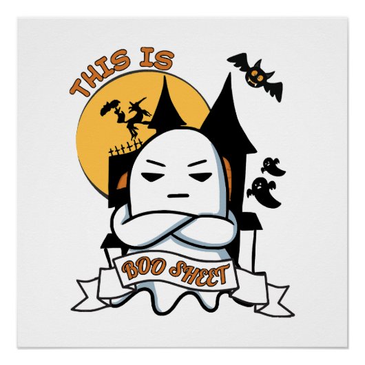 Geist Halloween Kostüm Lustiger Boo Poster (Vorderseite)