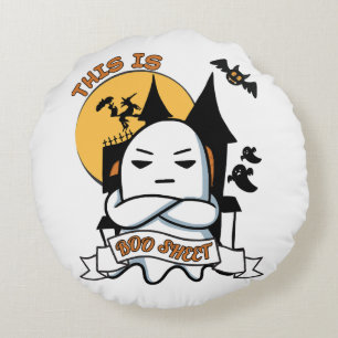 Geist Halloween Kostüm Lustiger Boo Rundes Kissen