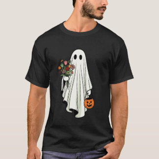 Geist hält Blumen Halloween Blumen Kostüm Spoo T-Shirt