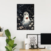 Geist hält Herz im Blumenwald-Druck Poster (Heimbüro)