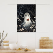 Geist hält Herz im Blumenwald-Druck Poster (Küche)