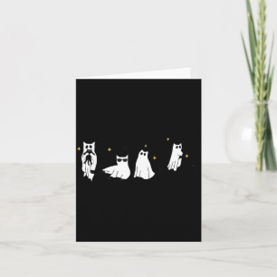 Geist hält schwarze Katze Lustiger Halloween Katze Karte