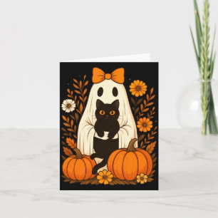 Geist hält schwarze Katze Süßer Geist Groovy Flora Karte