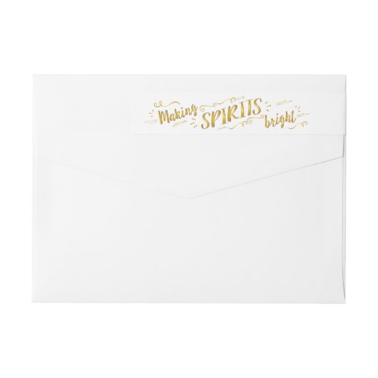 Geist hellen Feiertags-Goldadressen-Aufkleber (Rückseite)