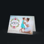 Geist helles Wreath-Foto gefaltete Karte machen<br><div class="desc">Geist helles Wreath-Foto gefaltete Karte machen 
 Spaß und festlicher Feiertag gefaltete Karte. Er kennzeichnet Weihnachtsmohnblumen-Kranz.</div>
