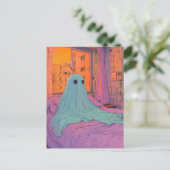 Geist im Bett Postkarte (Stehend Vorderseite)