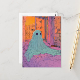 Geist im Bett Postkarte