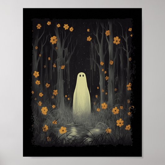 Geist im Blumenwald Halloween gotische Spookie Poster (Vorne)