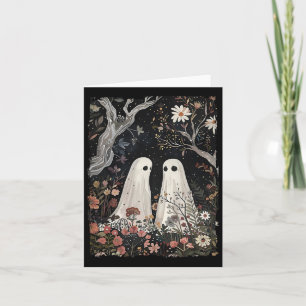Geist im Blumenwald Halloween Gruselige Jahreszeit Karte