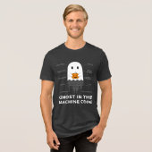 Geist im Maschinencode, lustiger Coder Halloween Tri-Blend Shirt (Vorderseite voll)
