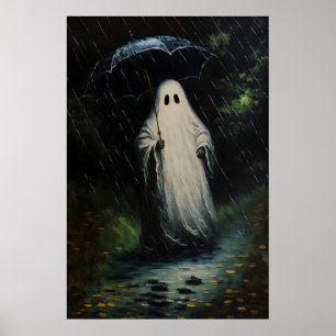 Geist im Regen Kunstprint Spuky Cottagecore Poster
