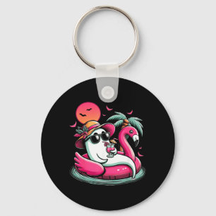 Geist im Rettungsring Flamingo auf einem ol Float Schlüsselanhänger
