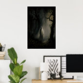 Geist im Wald bei Mondlicht, Vintage Poster (Heimbüro)
