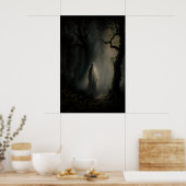 Geist im Wald bei Mondlicht, Vintage Poster (Küche)