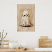 Geist in Brille mit Buchdruck, digital Poster (Küche)