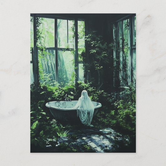 Geist in der Badewanne des abandonierten Hauses Postkarte (Vorderseite)