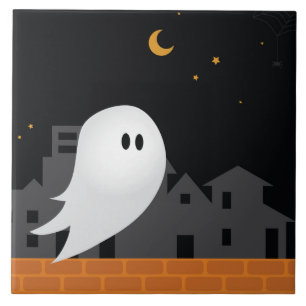 Geist in der Stadt halloween spookokonzept Fliese
