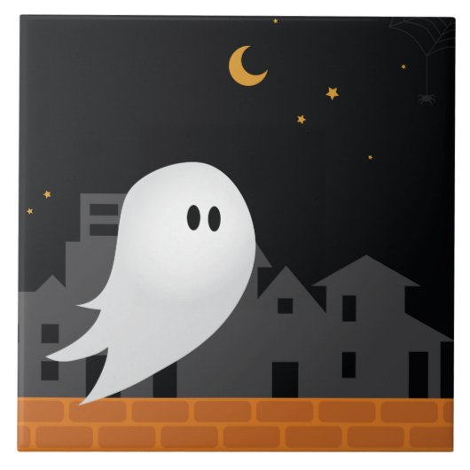 Geist in der Stadt halloween spookokonzept Fliese (Vorderseite)