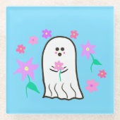 Geist in einem Blumengarten Glasuntersetzer (Vorderseite)