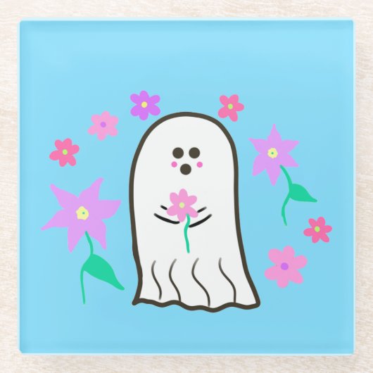 Geist in einem Blumengarten Glasuntersetzer (Vorderseite)