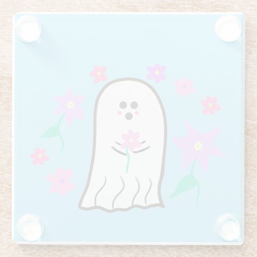 Geist in einem Blumengarten Glasuntersetzer (Rückseite)