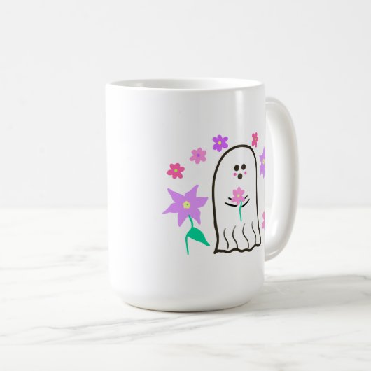 Geist in einem Blumengarten Kaffeetasse (VorderseiteRechts)