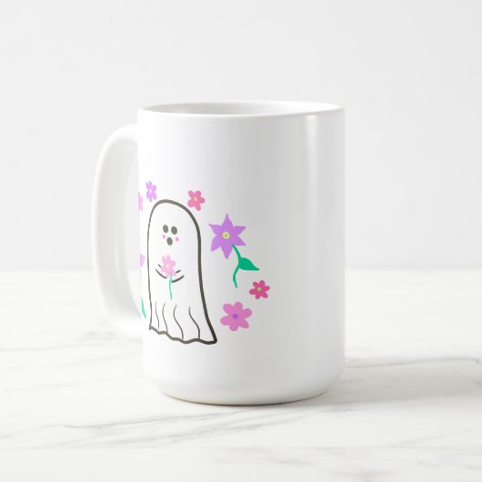 Geist in einem Blumengarten Kaffeetasse (Vorderseite Links)