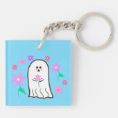 Geist in einem Blumengarten Schlüsselanhänger (Rückseite)