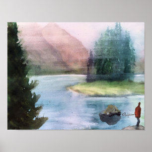 GEIST-INSEL-WASSERFARBE POSTER