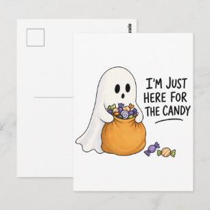 Geist ist nur hier für die Halloween Süßigkeiten I Postkarte