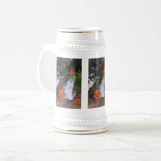 Geist-Katze Bierglas (Vorderseite Links)