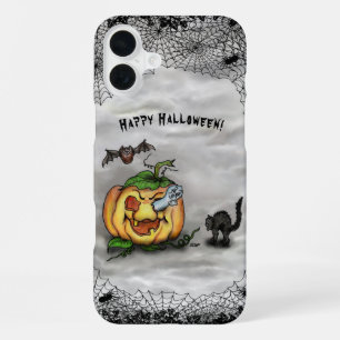 Geist , Katze , Fledermaus und Kürbis , Frohes Hal iPhone 16 Plus Hülle