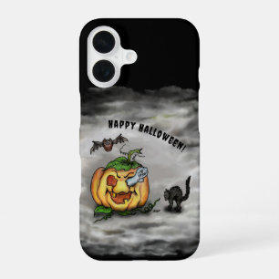Geist, Katze, Fledermaus und Kürbis, Frohes Hallow iPhone 16 Hülle