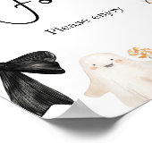 Geist Klein Boo Halloween-Essensschild Poster (Ecke)