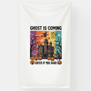 Geist kommt Halloween Spukhaus Hexe Kürbis Banner