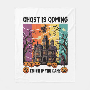 Geist kommt Halloween Spukhaus Hexe Kürbis Fleecedecke