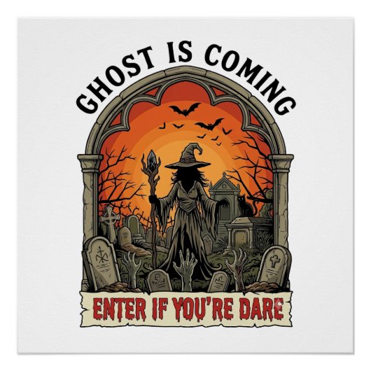 Geist kommt Hexe Friedhof Zombie Hände Hallo Poster (Vorderseite)