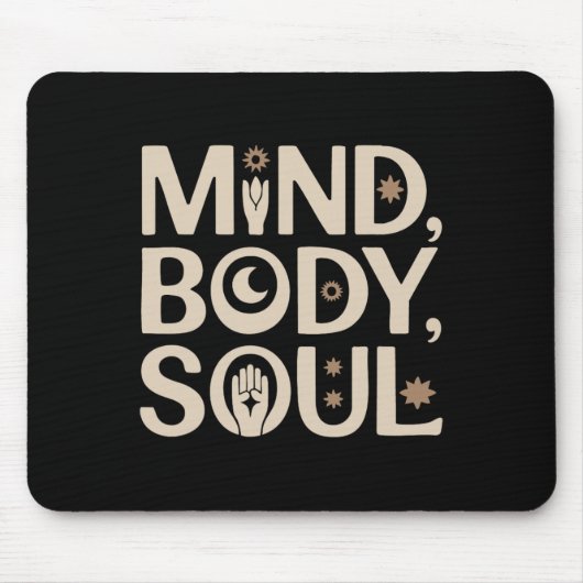 Geist, Körper, Seele, Design, Yoga Meditation Lanc Mousepad (Vorne)
