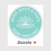 Geist Körper & Soul gute Schwingungen nur Lotus Bl Aufkleber (Blatt)