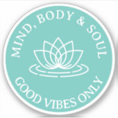 Geist Körper & Soul gute Schwingungen nur Lotus Bl Aufkleber (Vorderseite)