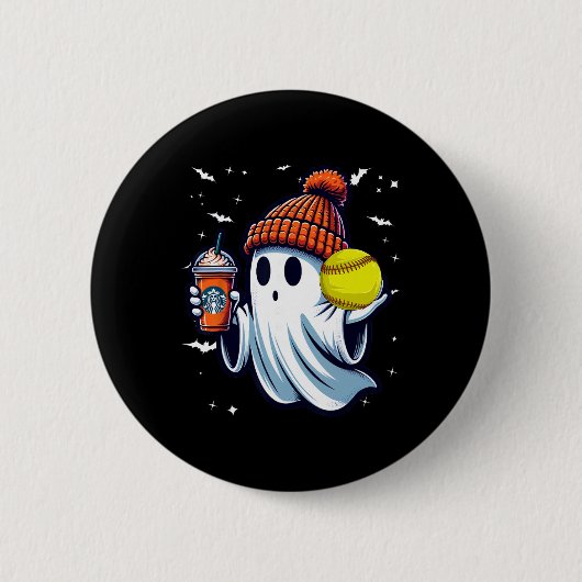 Geist-Kürbis-Getränke Beanie Herbst Softll Liebhab Button (Vorderseite)