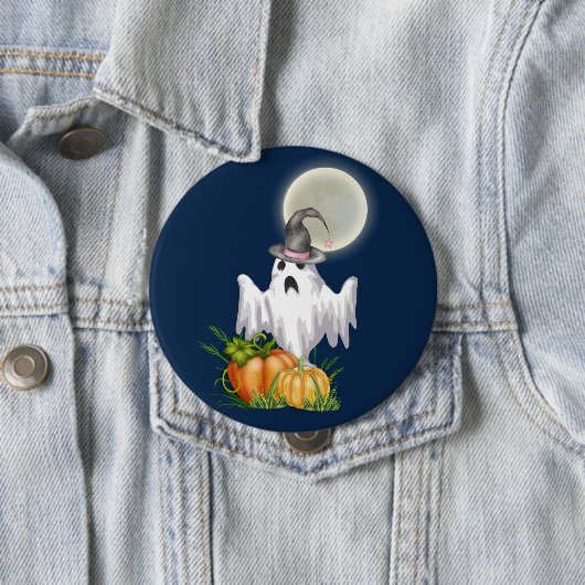 Geist- & Kürbis-Halloween-Knopf Button (Beispiel)
