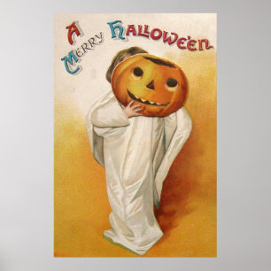 Geist Kürbisjack Laterne Kürbiskind Poster