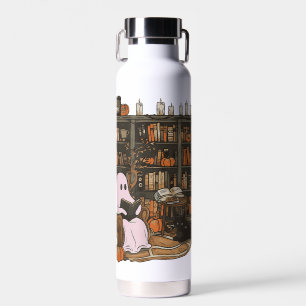 Geist Lesebuch Katzenliebhaber Halloween  Trinkflasche