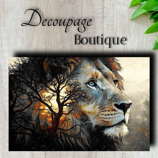Geist Löwe Découpage Seidenpapier