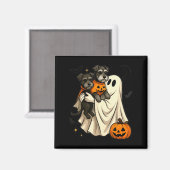 Geist Miniaturschnauzer Hund Halloween Magnet (Vorderseite/Rückseite)