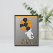 Geist mit Balloons Halloween-Party Einladung (Stehend Vorderseite)