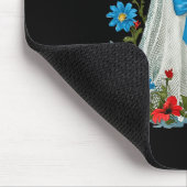 Geist mit blauem Bow-Coquette und Blume Halloween Mousepad (Ecke)